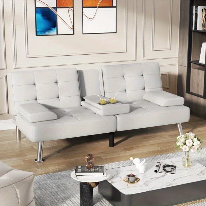 Canapé convertible large avec porte-gobelets